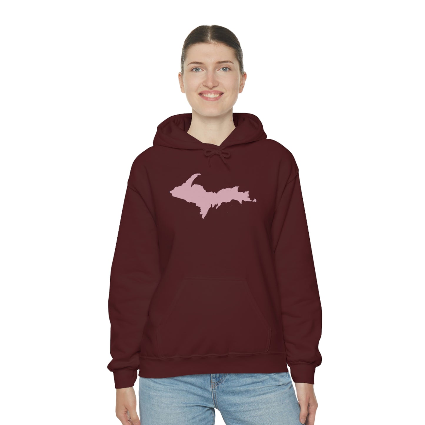 Michigan Upper Peninsula Hoodie (w/ Pink U.P. Outline) | Unisex Standard