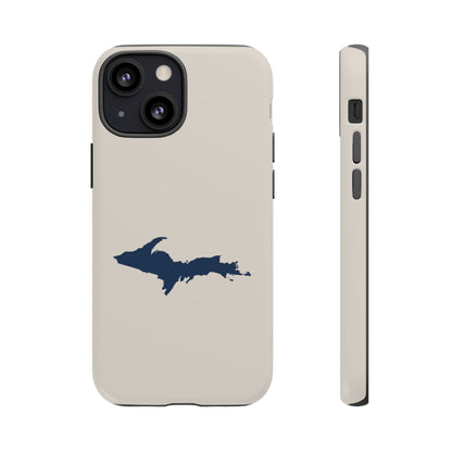 Michigan Upper Peninsula Tough Phone Case (Canvas Color w/ UP Outline) | Apple iPhone