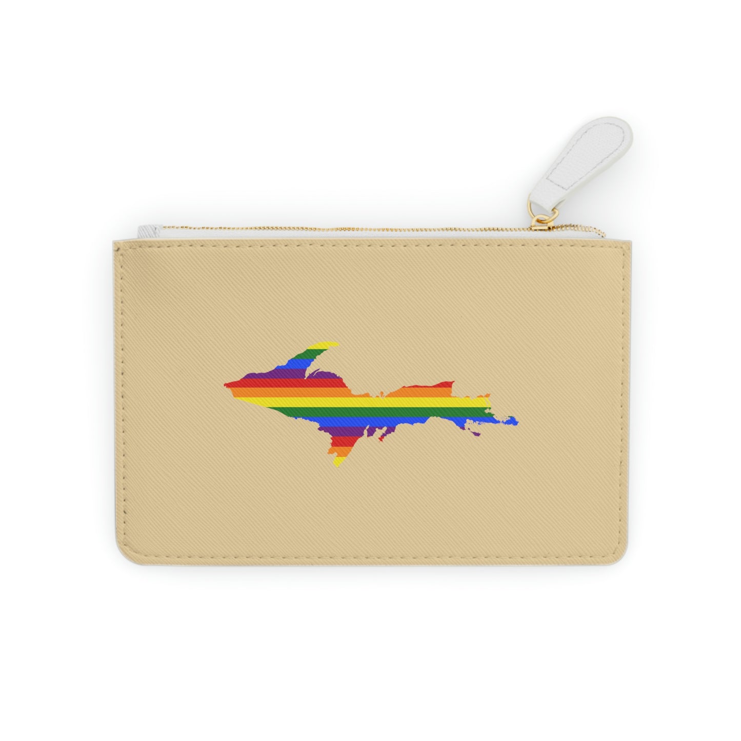 Michigan Upper Peninsula Mini Clutch Bag (Maple Color w/ UP Pride Flag Outline)