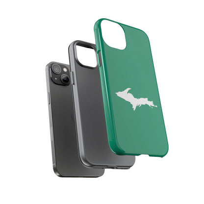 Michigan Upper Peninsula Tough Phone Case (Emerald Green w/ UP Outline) | Apple iPhone