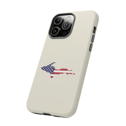 Michigan Upper Peninsula Tough Phone Case (Ivory Color w/ UP USA Outline) | Apple iPhone