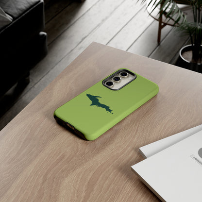 Michigan Upper Peninsula Tough Phone Case (Gooseberry Green w/ Green UP Outline) | Samsung & Pixel Android