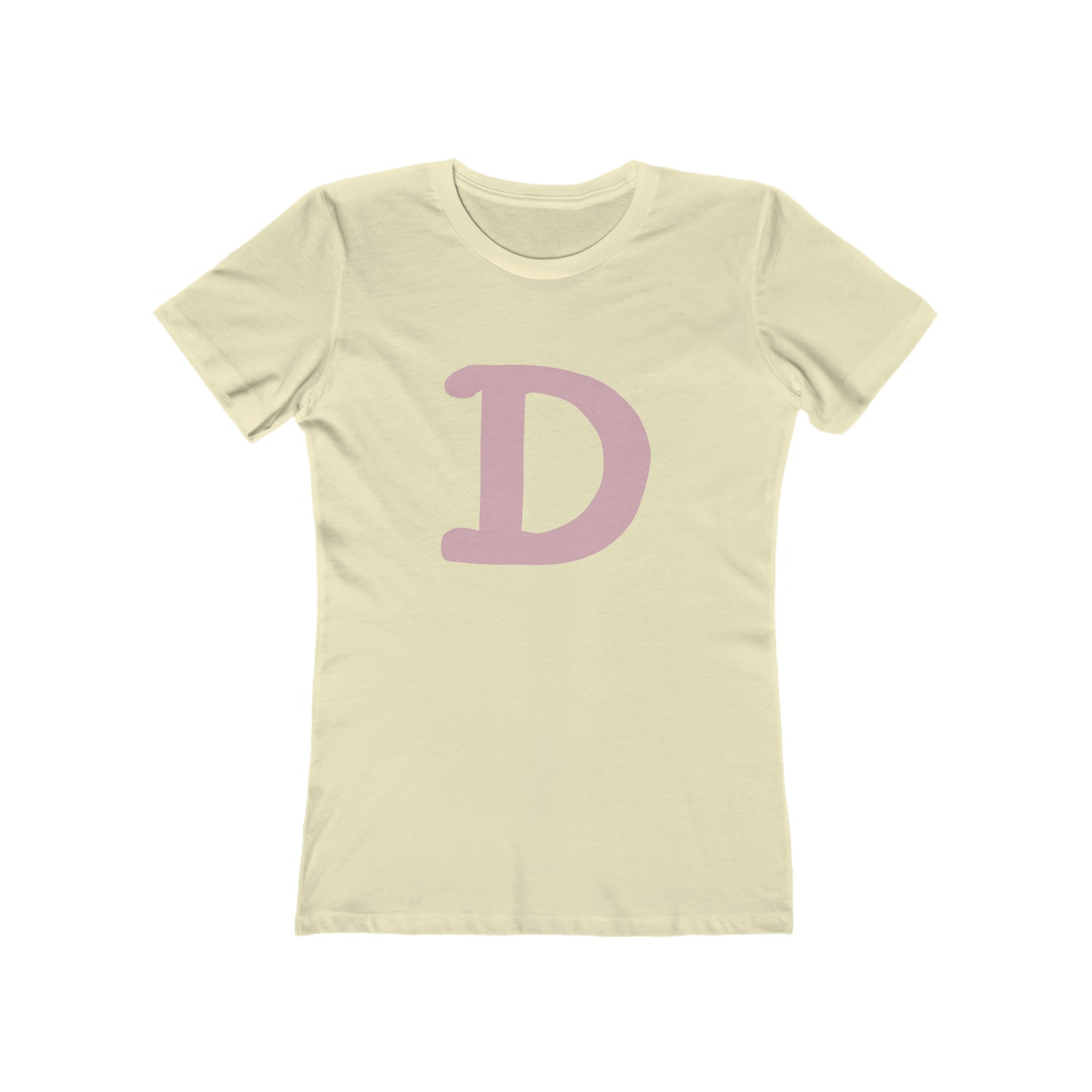 Detroit 'Old French D' T-Shirt (Pink Full Body Outline) | Women's Boyfriend Cut