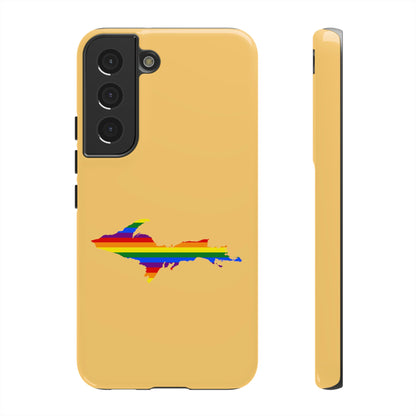 Michigan Upper Peninsula Tough Phone Case (Citrine w/ UP Pride Flag Outline) | Samsung & Pixel Android