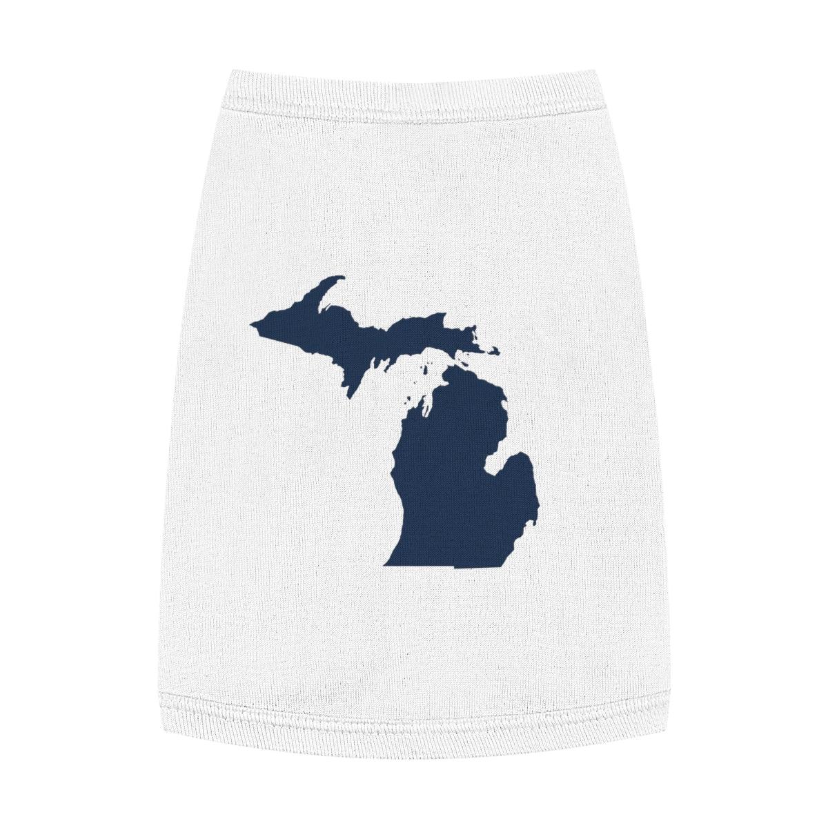 Michigan Outline Pet Tank Top | Navy Color - Circumspice Michigan