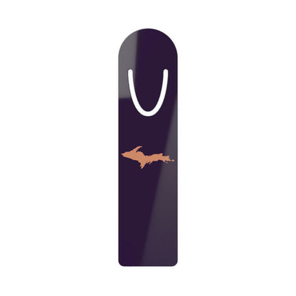 Michigan Upper Peninsula Metal Bookmark (w/ Copper UP Outline) | Blackcurrant