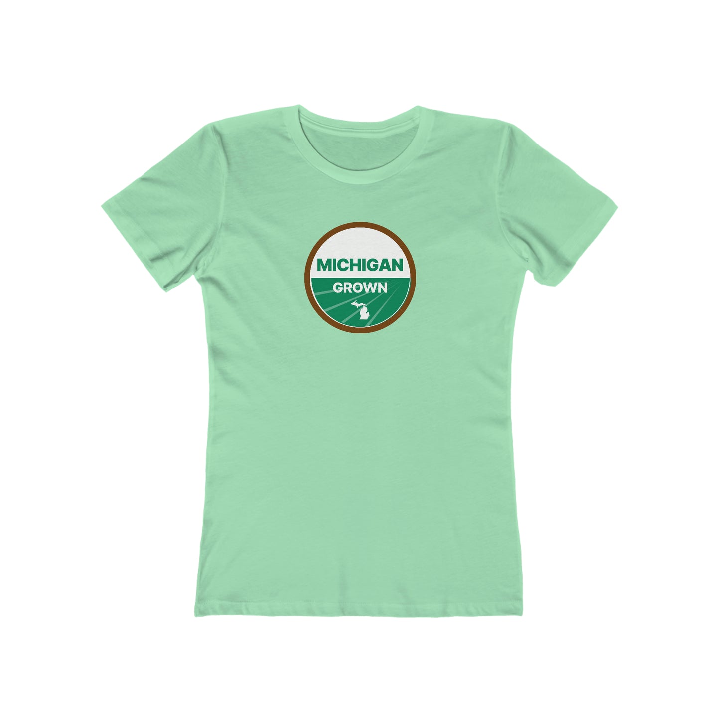 'Michigan Grown' T-Shirt (Agricultural Certification Parody) | Women's Boyfriend Cut