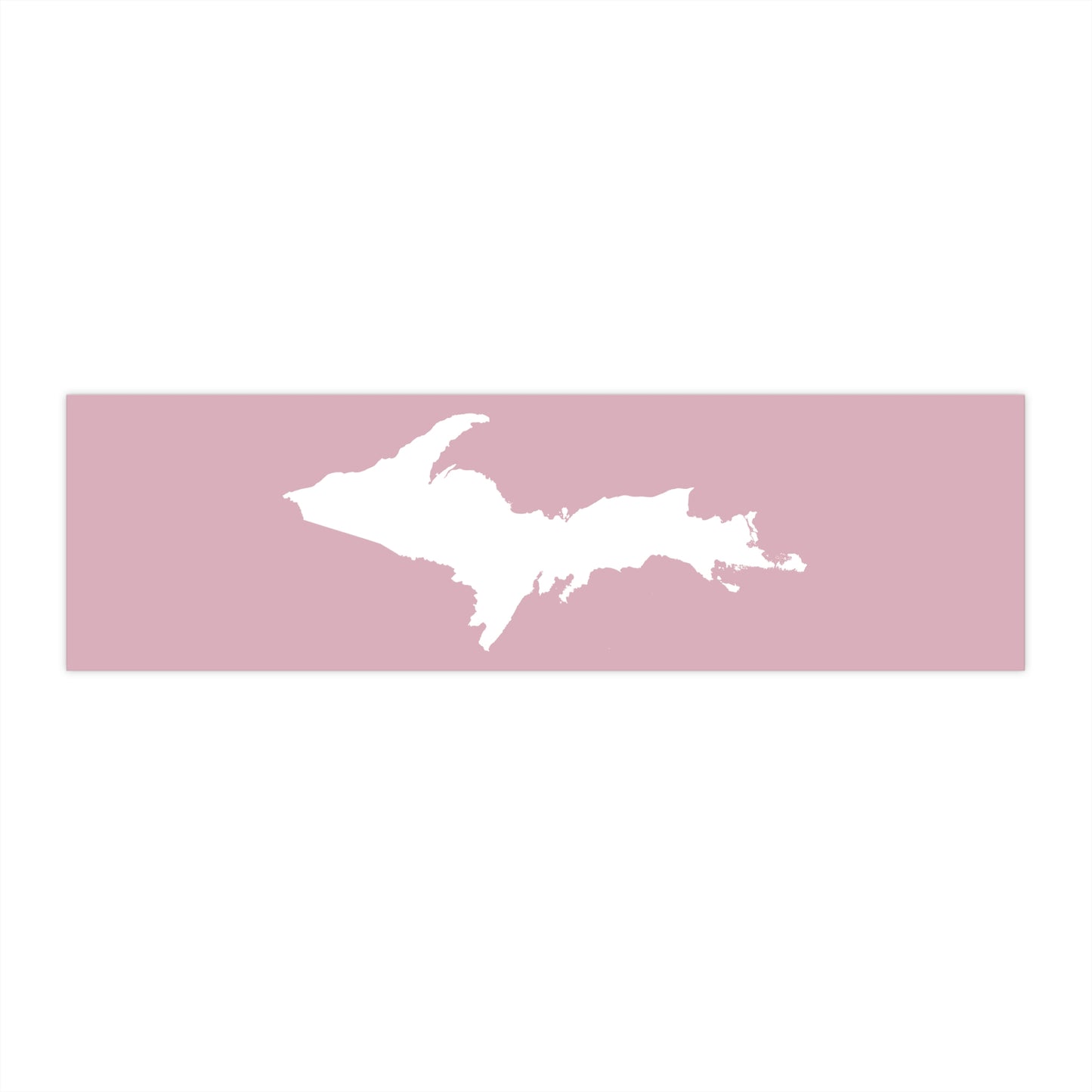 Michigan Upper Peninsula Bumper Sticker (w/ UP Outline) | Pink Background