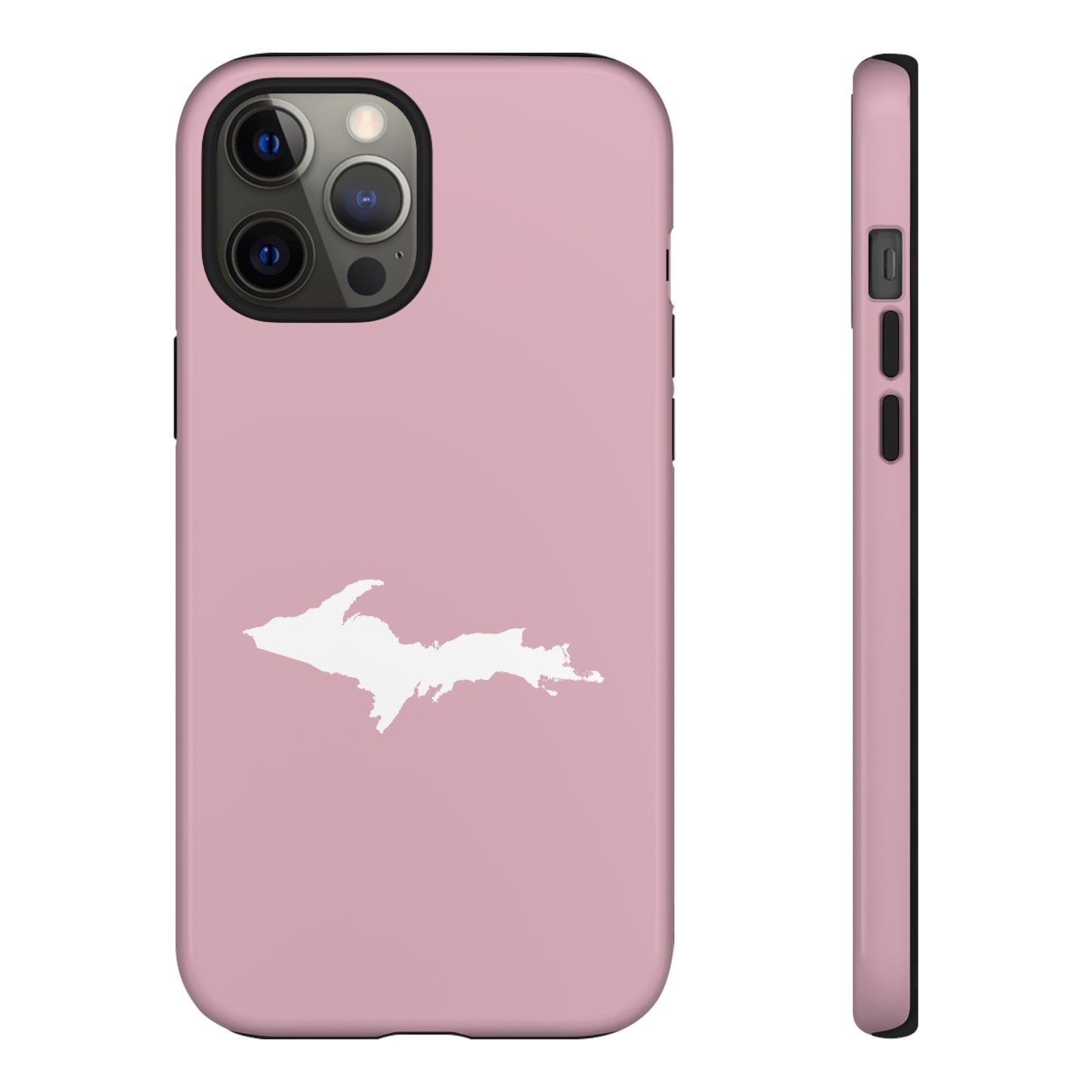 Michigan Upper Peninsula Tough Phone Case (Pink w/ UP Outline) | Apple iPhone