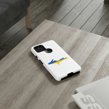 Michigan Upper Peninsula Tough Phone Case (w/ UP Ukraine Flag Outline) | Samsung & Pixel Android