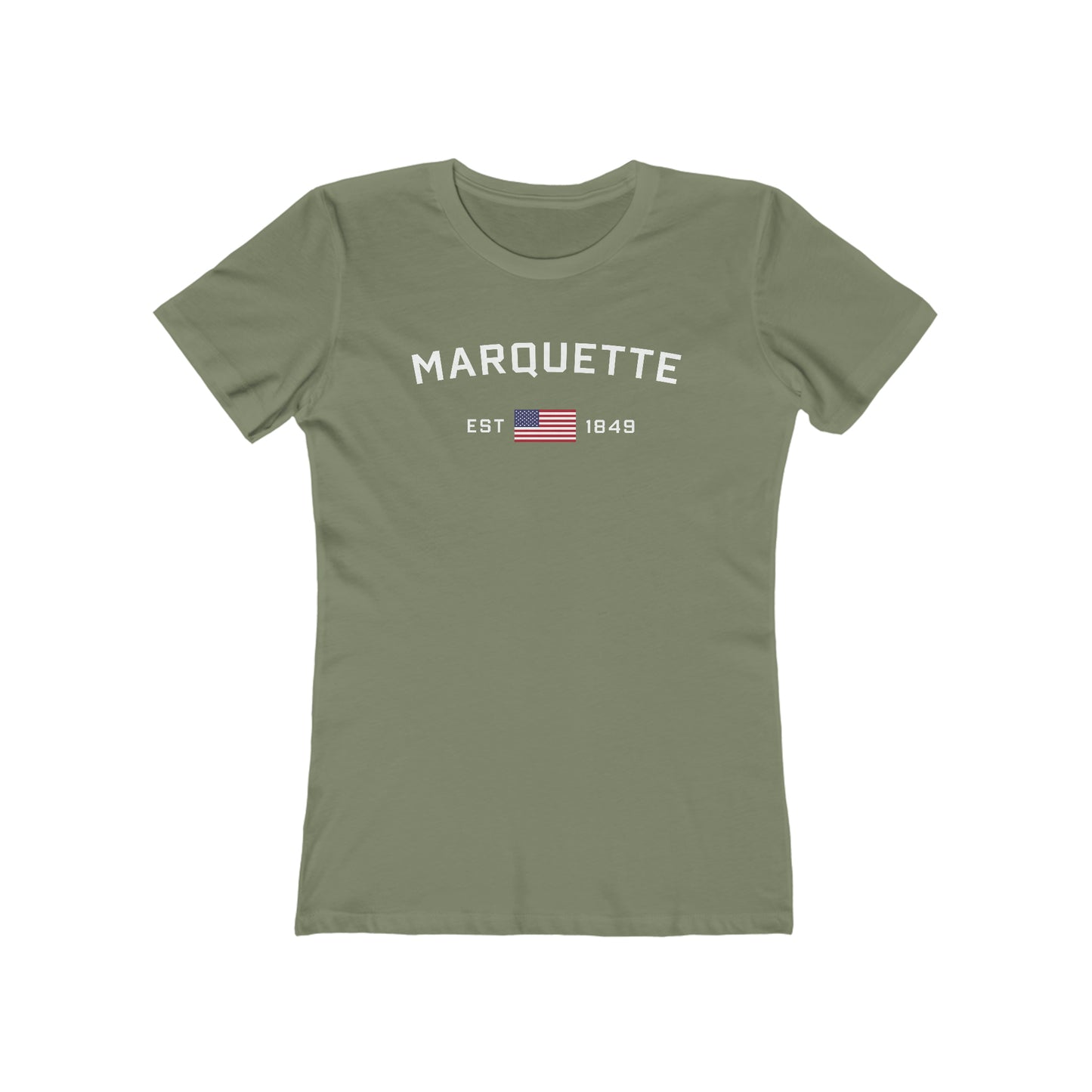 'Marquette EST 1849' (w/USA Flag Outline) | Women's Boyfriend Cut