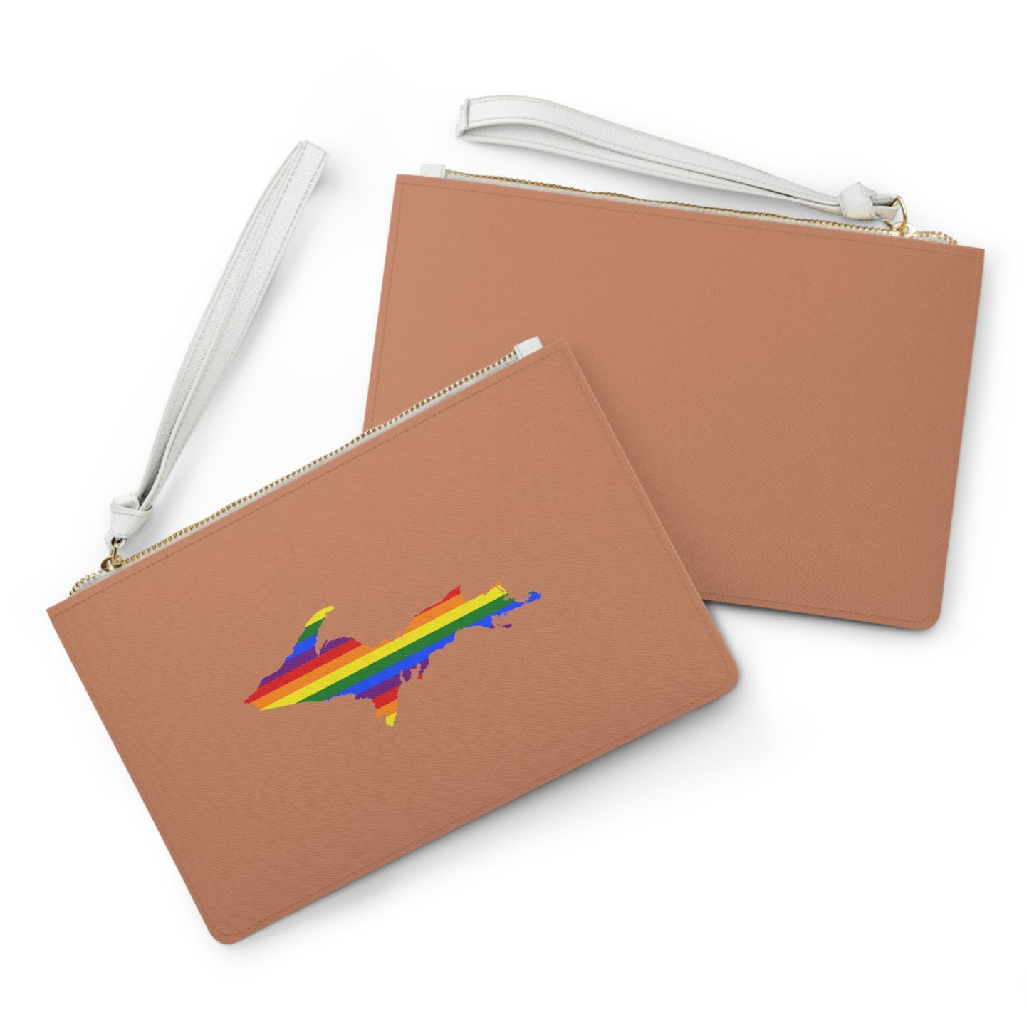 Michigan Upper Peninsula Clutch Bag (Copper Color w/ UP Pride Flag Outline)