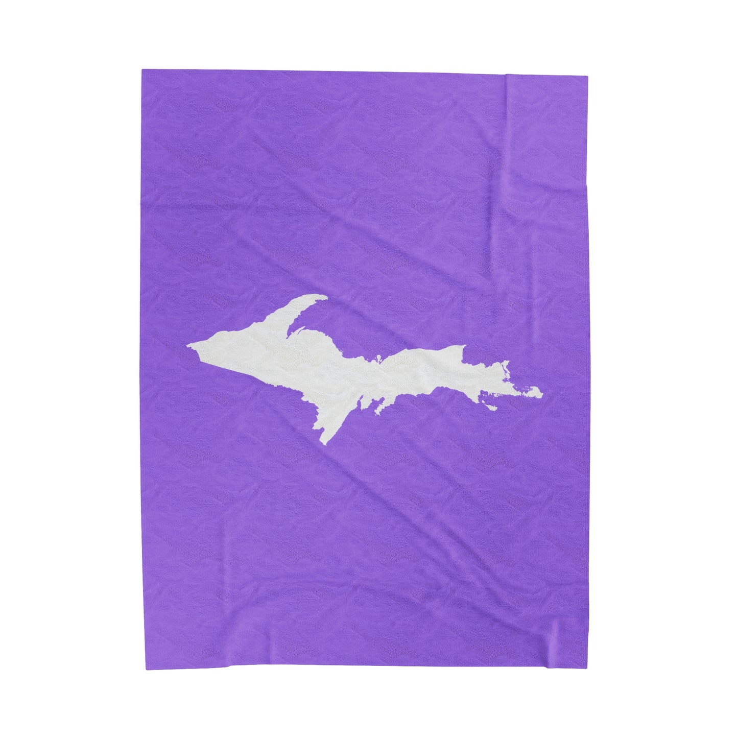 Michigan Upper Peninsula Plush Blanket (w/ UP Outline) | Lavender