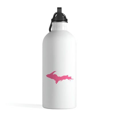 Michigan Upper Peninsula Water Bottle (w/ Pink UP Outline) | 14oz Stainless Steel