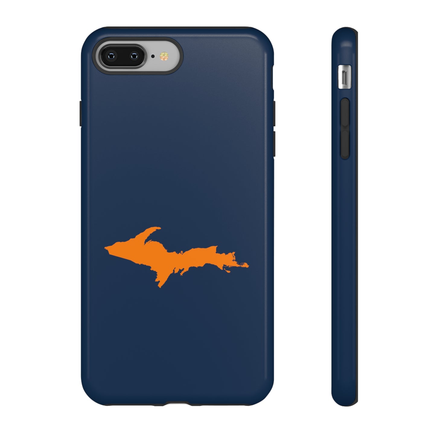 Michigan Upper Peninsula Tough Phone Case (Navy w/ Orange UP Outline) | Apple iPhone