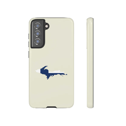 Michigan Upper Peninsula Tough Phone Case (Ivory Color w/ UP Finland Flag Outline) | Samsung & Pixel Android