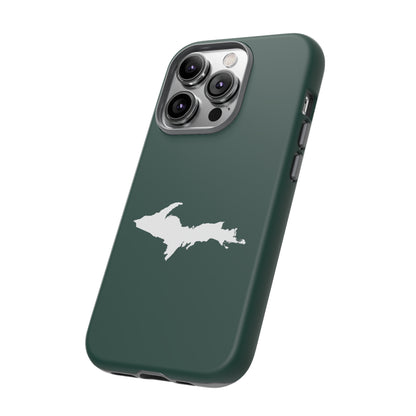 Michigan Upper Peninsula Tough Phone Case (Green w/ UP Outline) | Apple iPhone