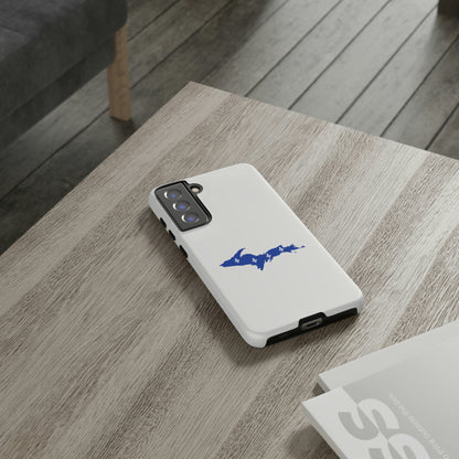 Michigan Upper Peninsula Tough Phone Case (Birch Bark White w/ UP Quebec Flag Outline) | Samsung & Pixel Android