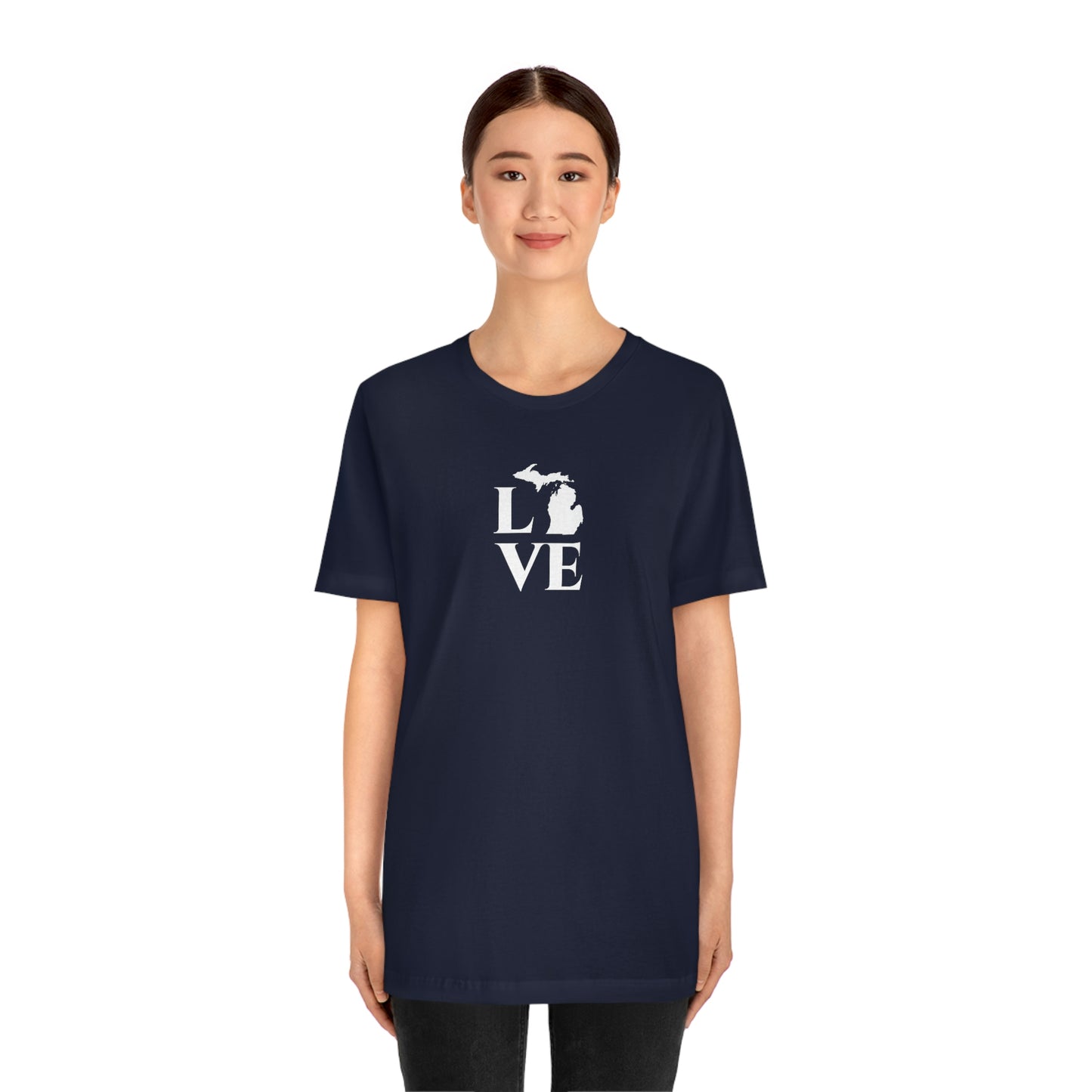 Michigan 'Love' T-Shirt (Roman Serif Font) | Unisex Standard Fit