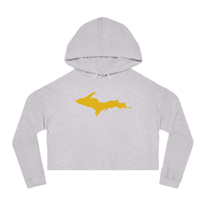 Michigan Upper Peninsula Hoodie (w/ Gold UP Outline) | Lightweight Cropped