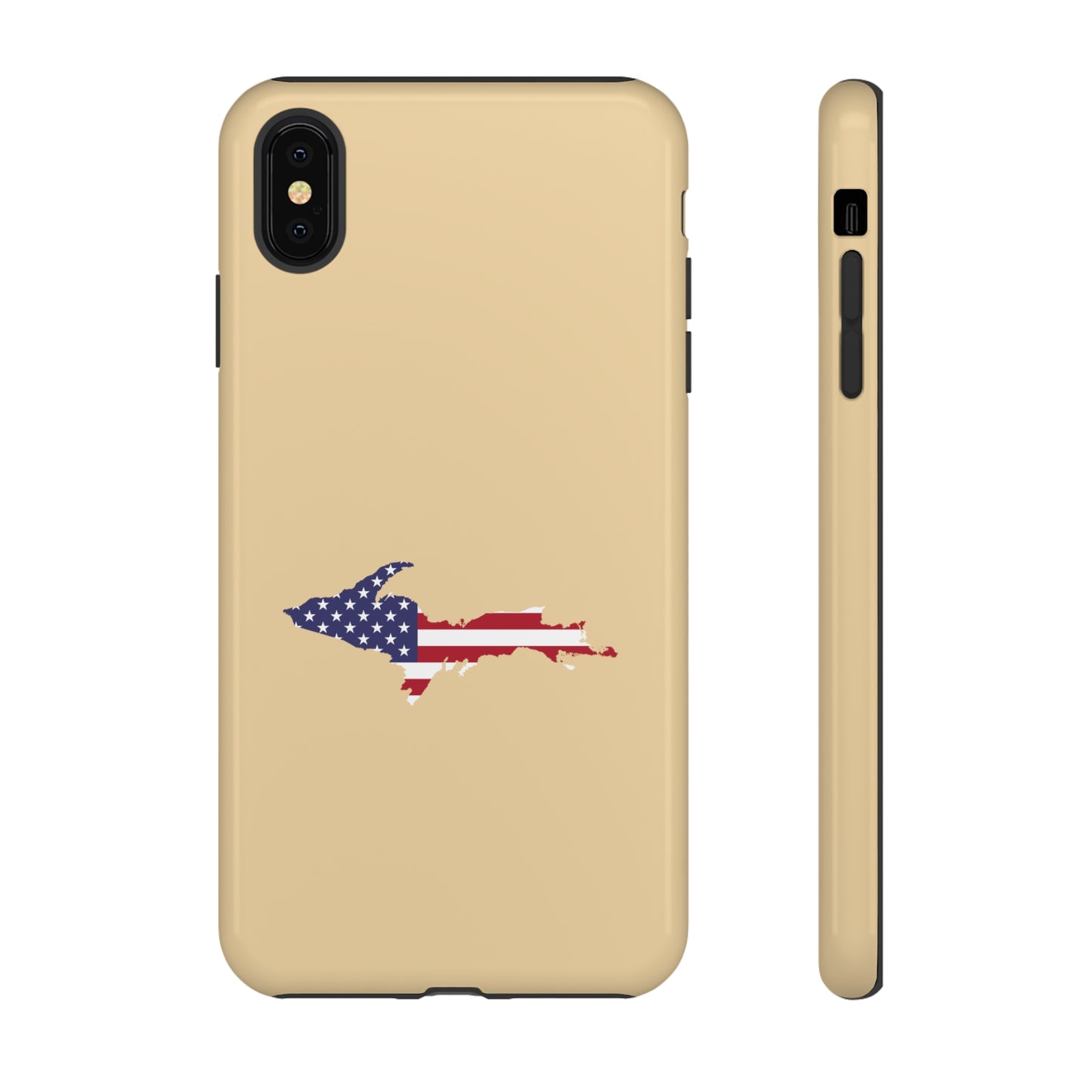 Michigan Upper Peninsula Tough Phone Case (Maple Color w/ UP USA Outline) | Apple iPhone