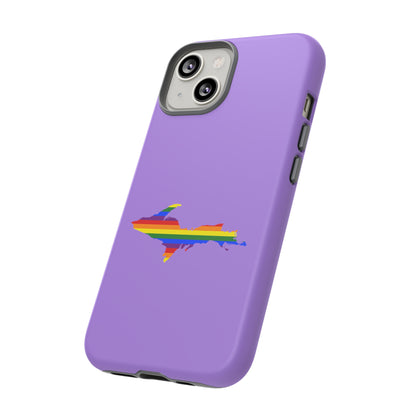 Michigan Upper Peninsula Tough Phone Case (Lavender w/ UP Pride Flag Outline) | Apple iPhone