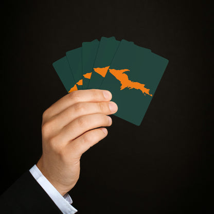 Michigan Upper Peninsula Poker Cards (Green w/ Orange UP Outline)