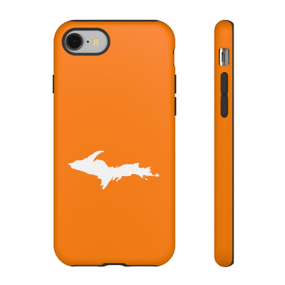 Michigan Upper Peninsula Tough Phone Case (Orange w/ UP Outline) | Apple iPhone