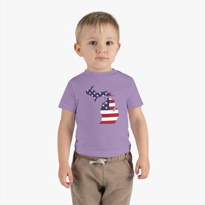 Michigan Infant T-Shirt (w/ MI USA Flag Outline) | Short Sleeve