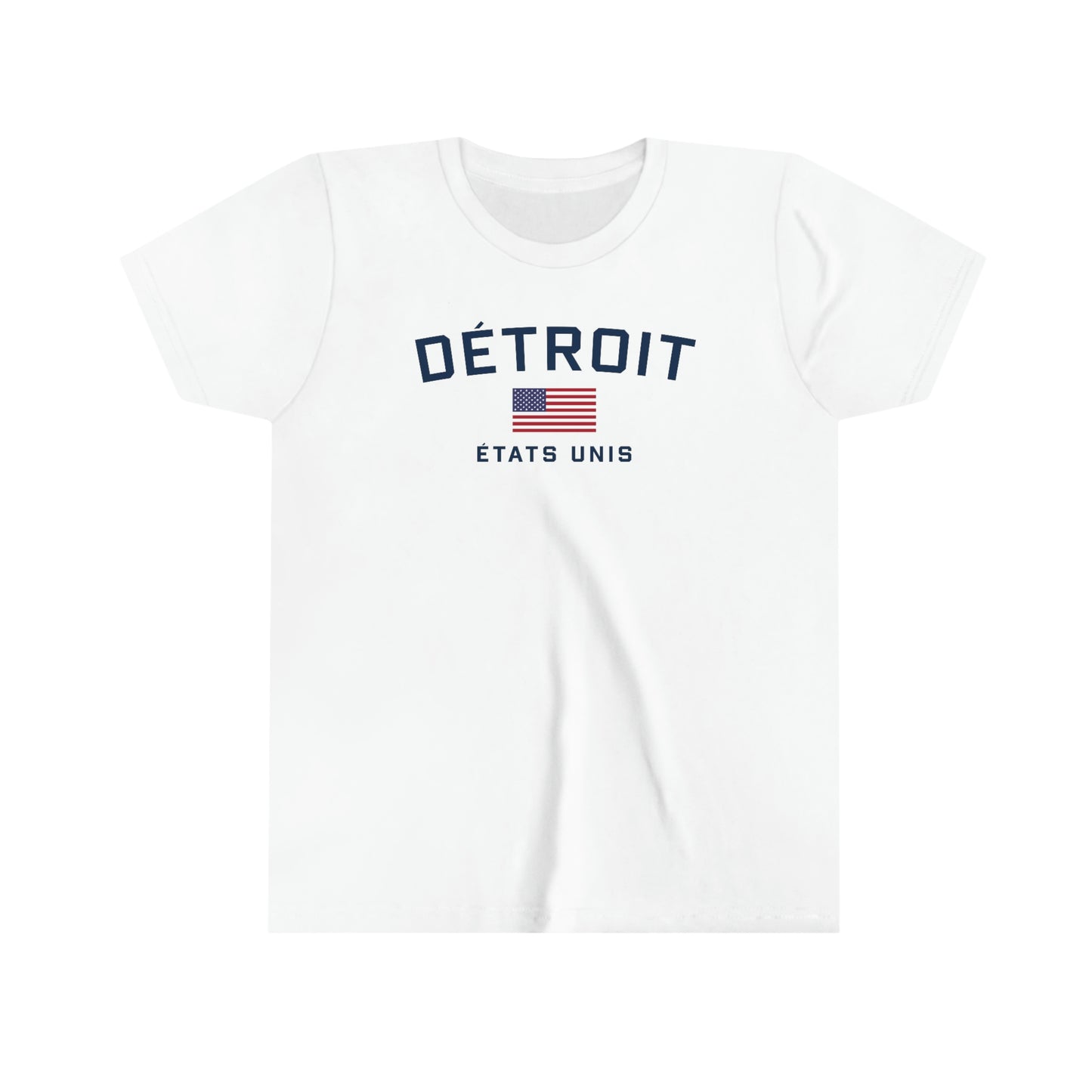 Détroit États Unis' T-Shirt (w/USA Flag Outline) | Youth Short Sleeve