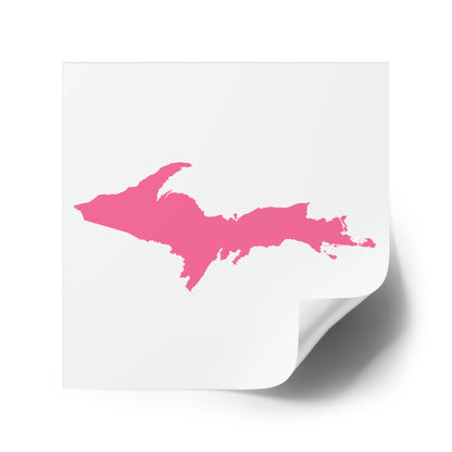 Michigan Upper Peninsula Square Sticker (w/ Pink UP Outline) | Indoor/Outdoor