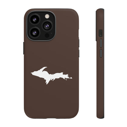 Michigan Upper Peninsula Tough Phone Case (Hickory Color w/ UP Outline) | Apple iPhone