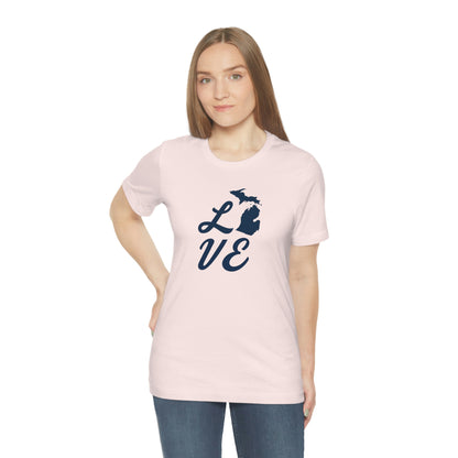 Michigan 'Love' T-Shirt (Retro Script Font) | Unisex Standard Fit