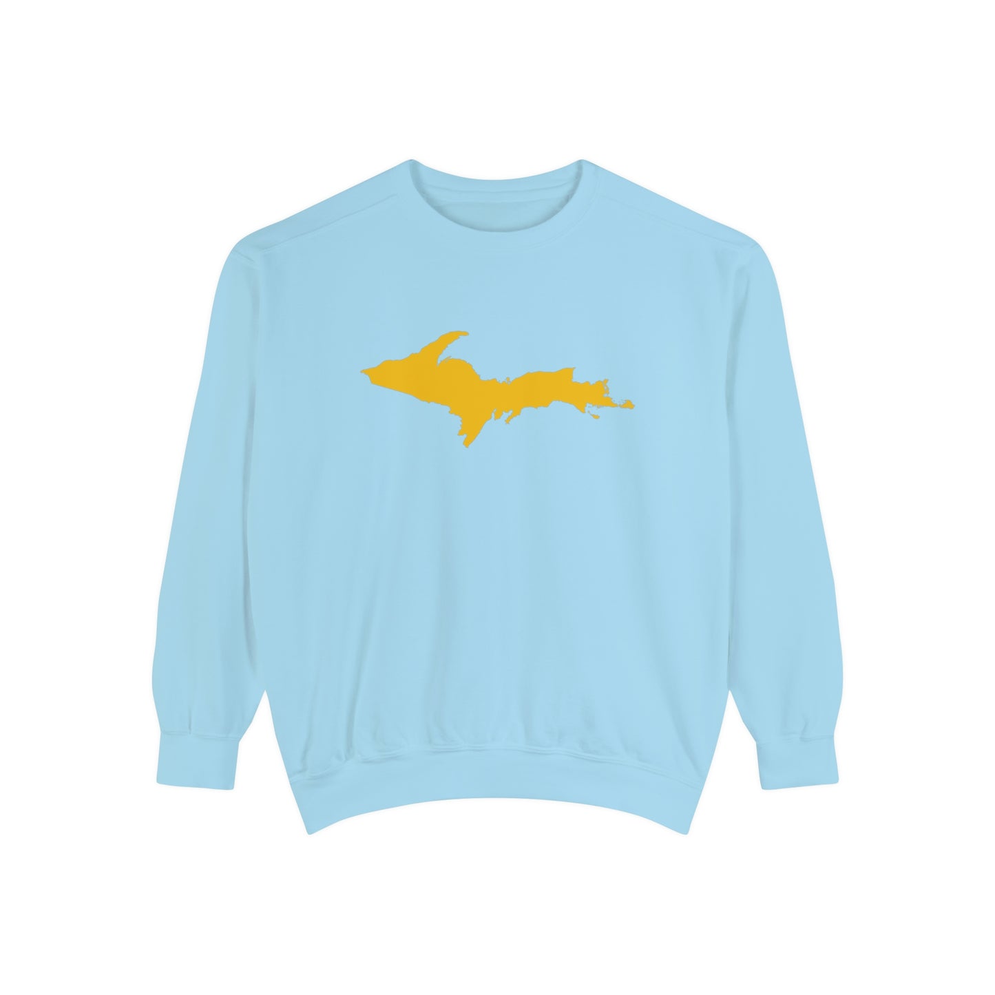 Michigan Upper Peninsula Sweatshirt (w/ Gold UP Outline) | Unisex Garment Dyed