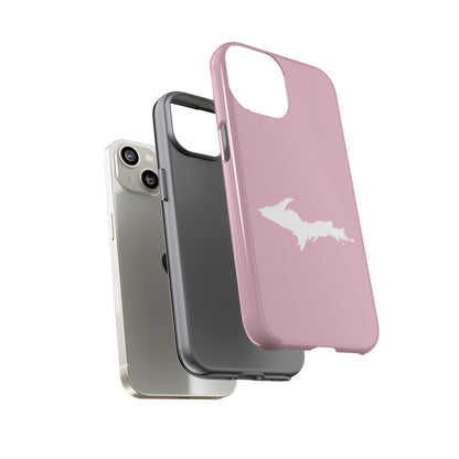 Michigan Upper Peninsula Tough Phone Case (Pink w/ UP Outline) | Apple iPhone