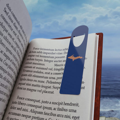 Michigan Upper Peninsula Metal Bookmark (w/ Copper UP Outline) | Dearborn Blue