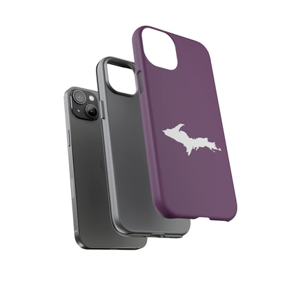 Michigan Upper Peninsula Tough Phone Case (Plum w/ UP Outline) | Apple iPhone