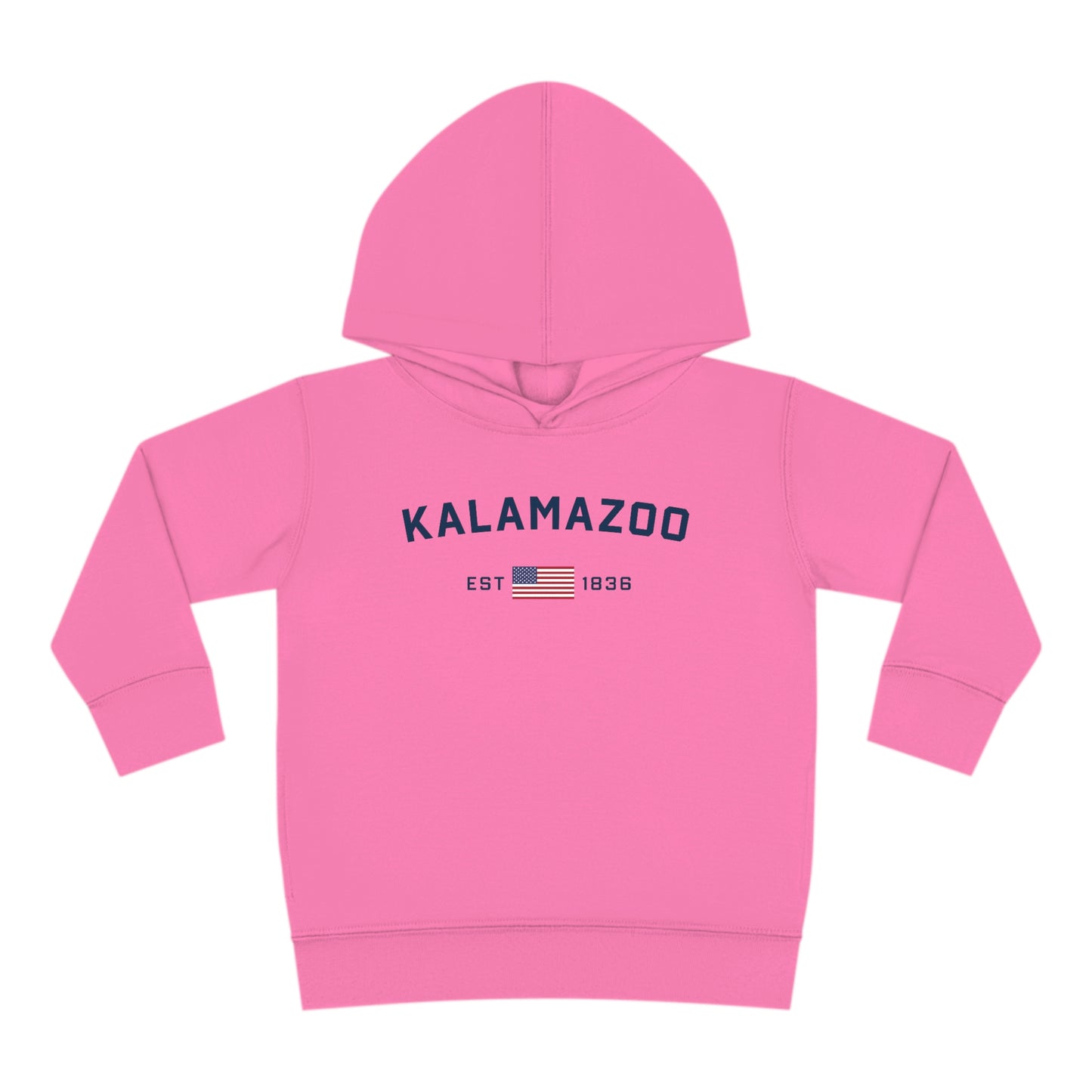 'Kalamazoo EST 1836' Hoodie (w/USA Flag Outline) | Unisex Toddler