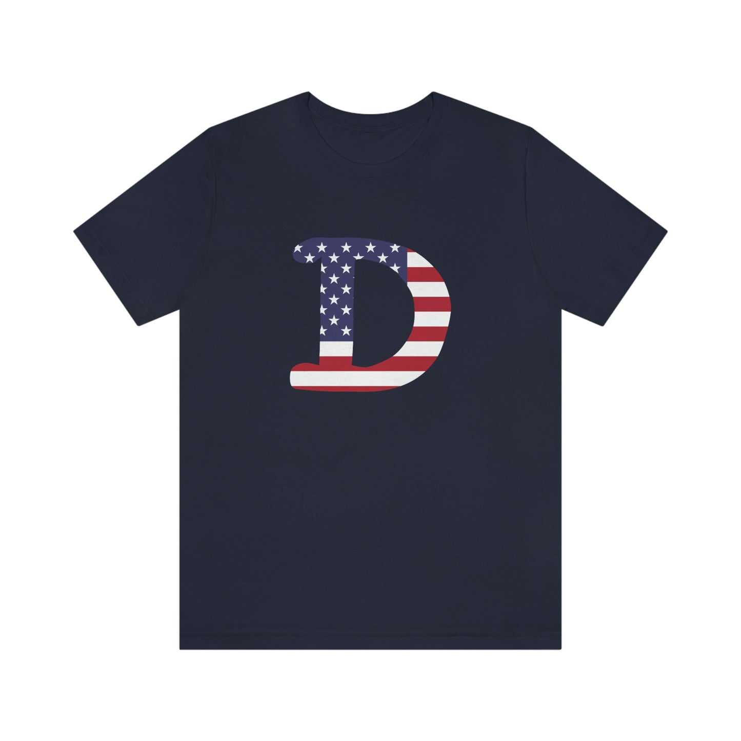 Detroit 'Old French D' T-Shirt (w/ USA Flag Outline) | Unisex Standard Fit