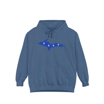 Michigan Upper Peninsula Hoodie (w/ UP Quebec Flag Outline) | Unisex Garment-Dyed