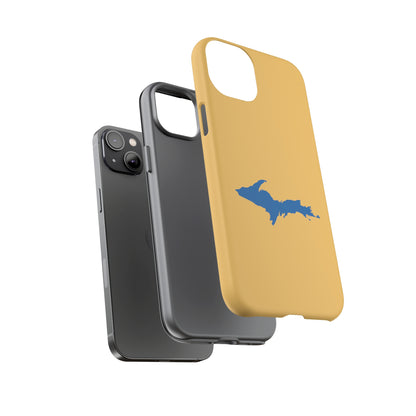 Michigan Upper Peninsula Tough Phone Case (Citrine w/ Azure UP Outline) | Apple iPhone