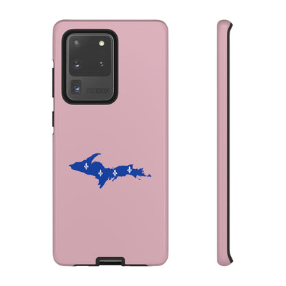 Michigan Upper Peninsula Tough Phone Case (Pink w/ UP Quebec Flag Outline) | Samsung & Pixel Android