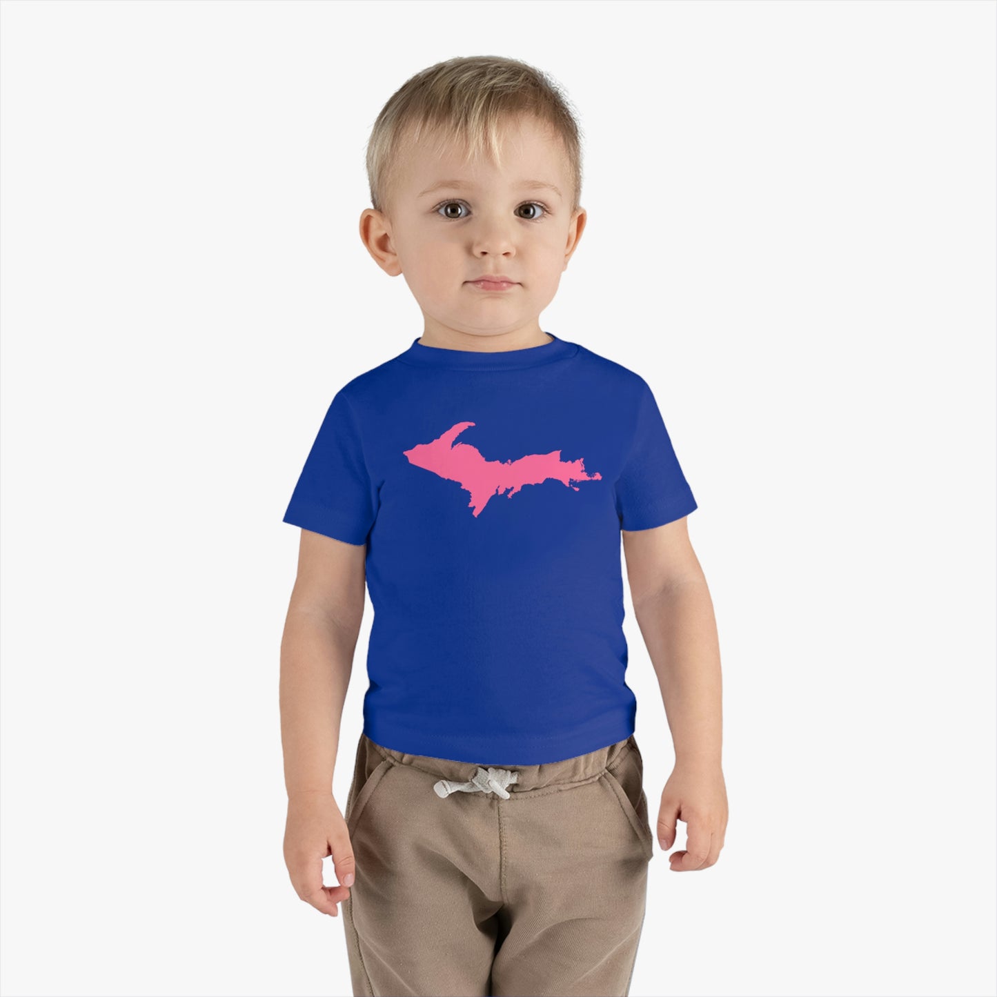 Michigan Upper Peninsula Infant T-Shirt (w/ Pink UP Outline) | Short Sleeve