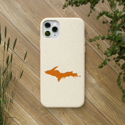 Michigan Upper Peninsula Biodegradable Phone Cases (w/ Orange UP Outline) | Apple iPhone