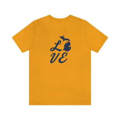 Michigan 'Love' T-Shirt (Retro Script Font) | Unisex Standard Fit