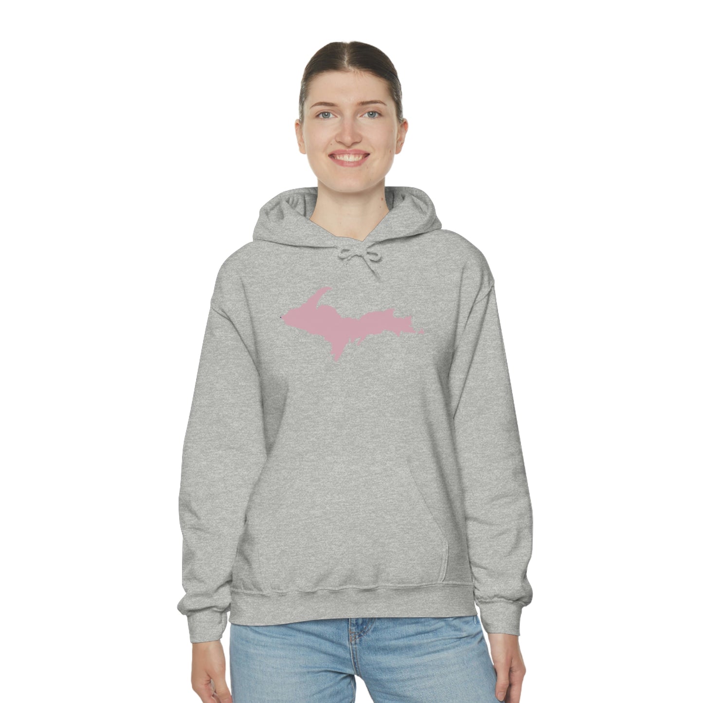 Michigan Upper Peninsula Hoodie (w/ Pink U.P. Outline) | Unisex Standard