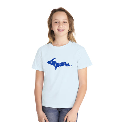 Michigan Upper Peninsula T-Shirt (w/ UP Quebec Flag Outline) | Youth Garment-Dyed