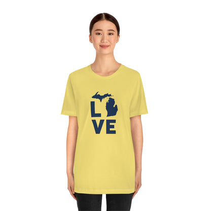 Michigan 'Love' T-Shirt (Geometric Sans Font) | Unisex Standard Fit