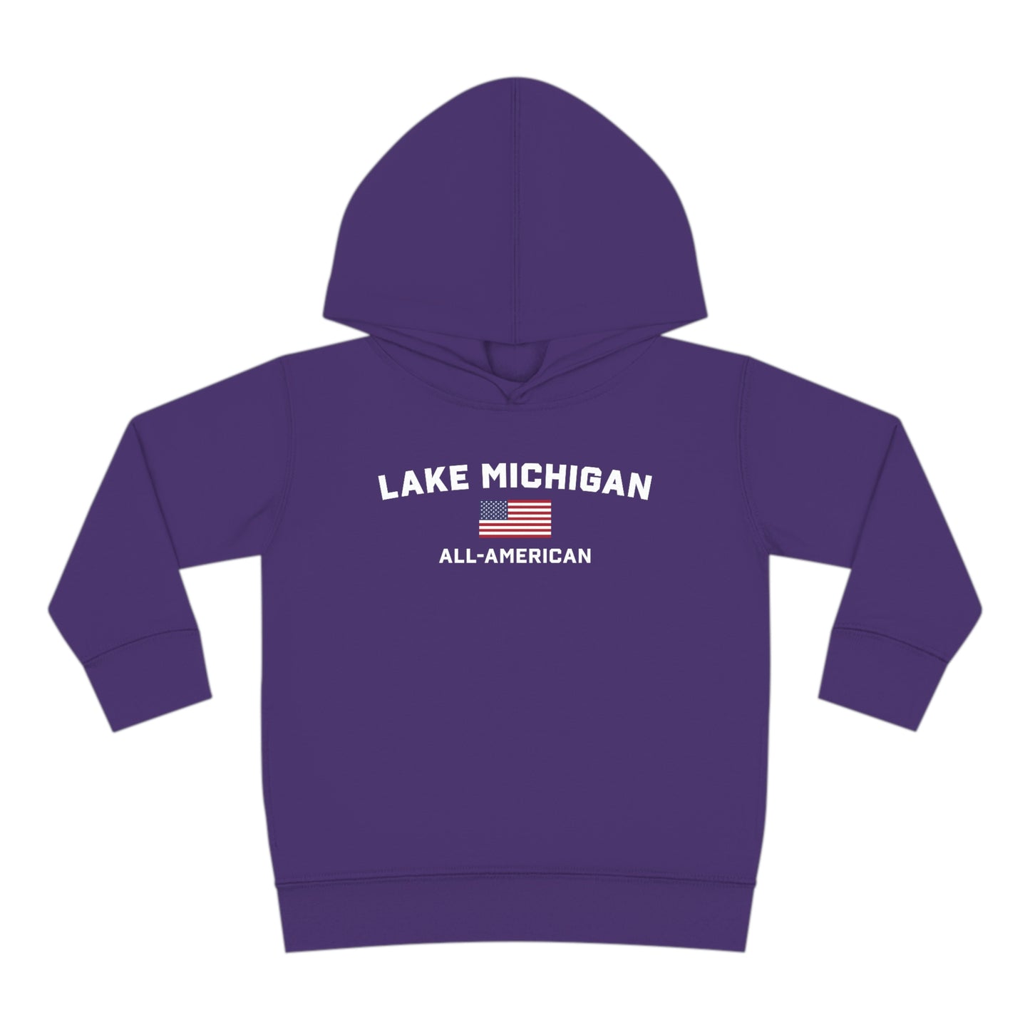 'Lake Michigan All-American' Hoodie (w/USA Flag Outline) | Unisex Toddler