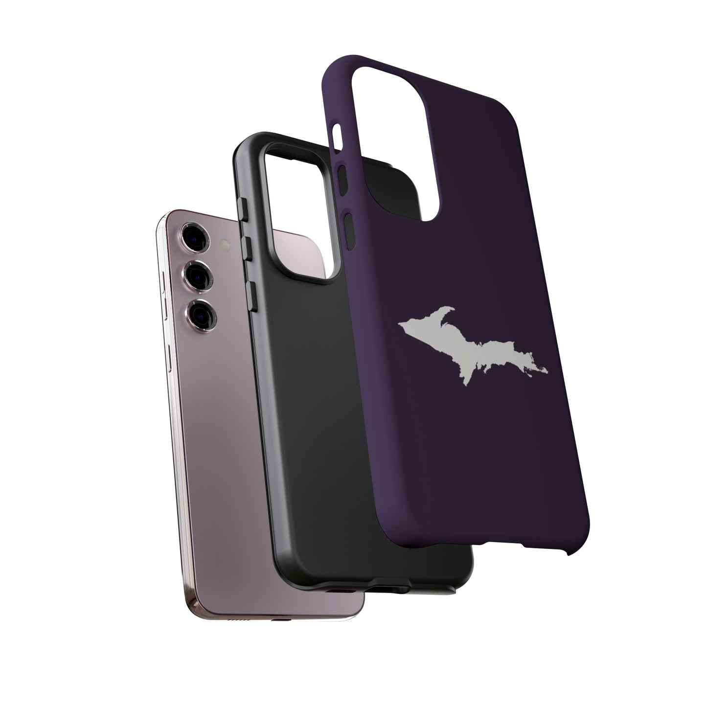 Michigan Upper Peninsula Tough Phone Case (Blackcurrant w/ UP Outline) | Samsung & Pixel Android